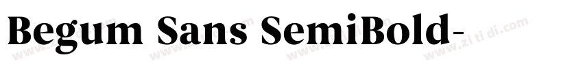 Begum Sans SemiBold字体转换
